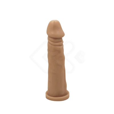Foto 2 do produto Prótese em Formato de Pênis Realístico com Glande Definida, Prepúcio, Veias Suaves e Base Achatada - Pura Luxúria | 18,5 x 4,4 cm