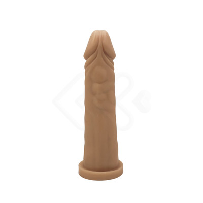 Foto 4 do produto Prótese em Formato de Pênis Realístico com Glande Definida, Prepúcio, Veias Suaves e Base Achatada - Pura Luxúria | 18,5 x 4,4 cm