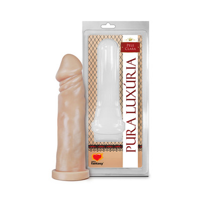 Prótese em Formato de Pênis Realístico com Glande Definida, Prepúcio, Veias Suaves e Base Achatada - Pura Luxúria | 18,5 x 4,4 cm