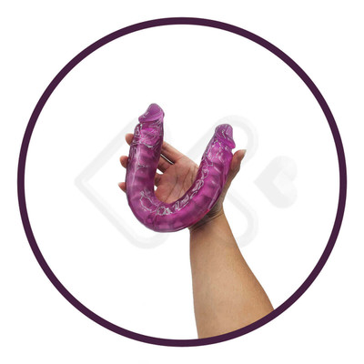 Prótese no Formato de Pênis Realístico em Jelly, Vertebrado com Dupla Penetração - Magic Sexy | 32 x 3,5 cm | Disponível em 7 Cores