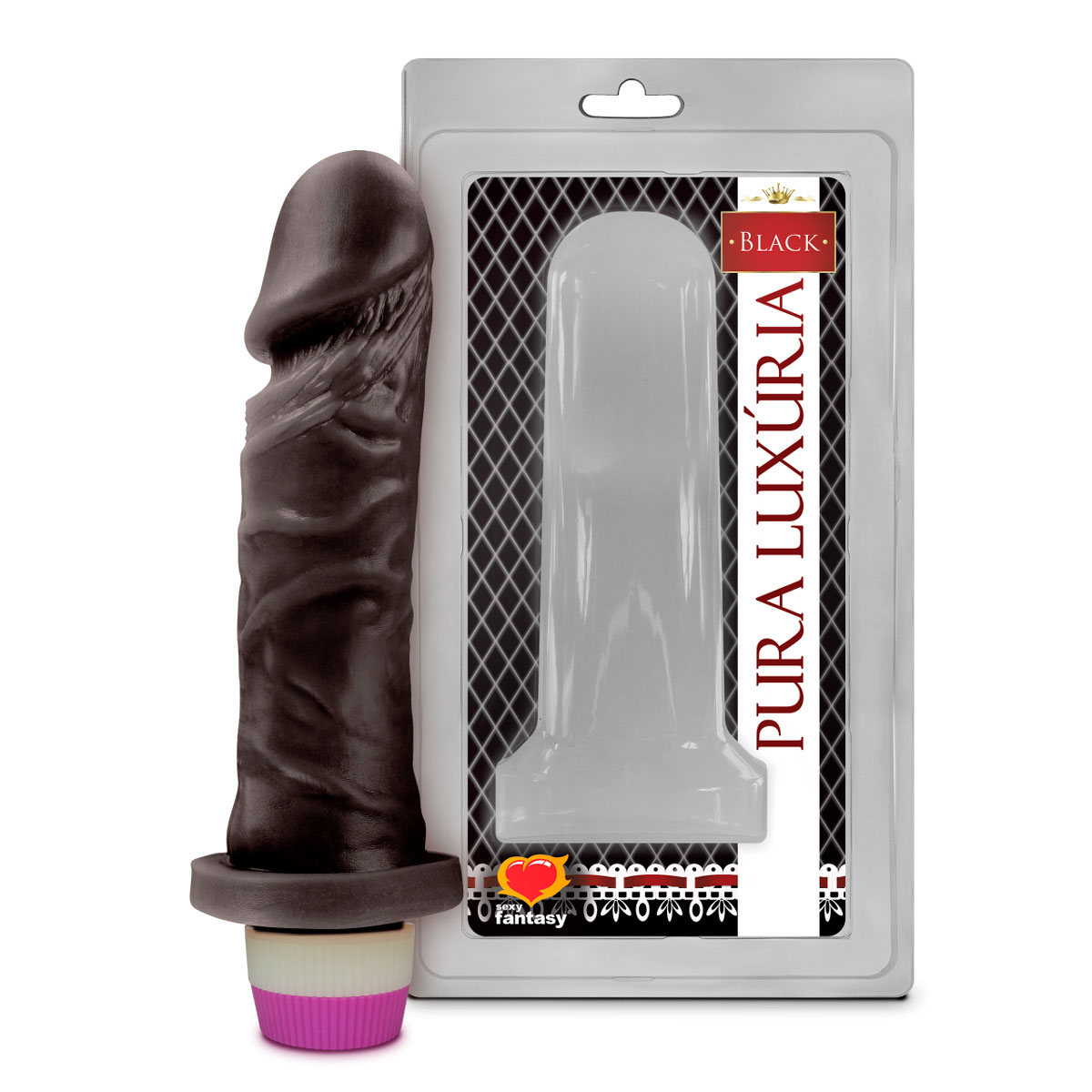 Prótese Peniana com Formato Realístico, Glande Definida e Vibração Multivelocidade - Pura Luxúria | 14 x 4,5 cm | Disponível em 3 Cores - 3