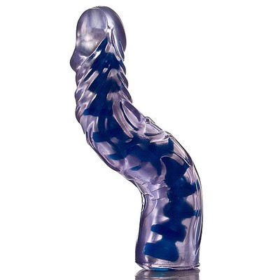 Foto 2 do produto Prótese em Formato de Pênis Slin Style em Gel Articulado com Aroma Uva - 18 x 2,5 cm