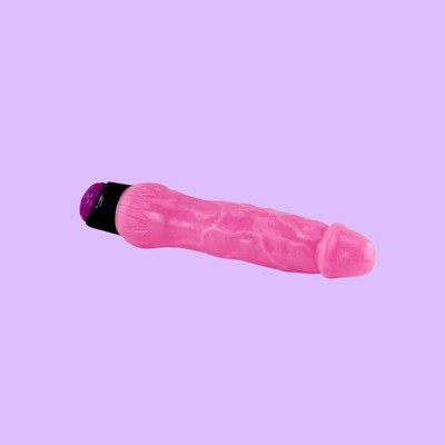 Foto 3 do produto Prótese em TPR no Formato Realístico de Pênis com Glande Definida, Veias e Vibração Multivelocidade - Pink Vibe | 19 x 4,1 cm