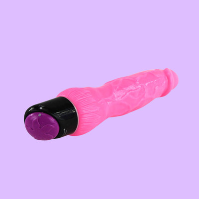 Foto 4 do produto Prótese em TPR no Formato Realístico de Pênis com Glande Definida, Veias e Vibração Multivelocidade - Pink Vibe | 19 x 4,1 cm