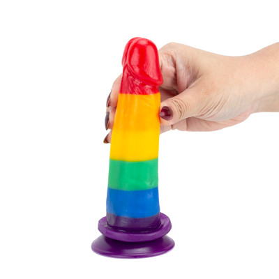 Prótese Peniana em Formato Realístico com Glande Definida e Ventosa na Base - Adão & Eva Pride Viva a Diversidade | 15 x 4,4 cm