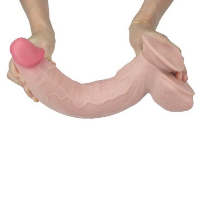 Foto 2 do produto Prótese Gigante Realística com Escroto, Glande Definida, Veias Salientes, Ventosa, Vertebra e Prepúcio Retrátil - Get Lucky Real Skin | 23 x 5,4 cm