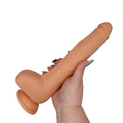 Prótese Gigante em Formato Realístico de Pênis em TPR com Veias, Escroto, Glande e Ventosa - Lybaile Beautiful Dick | 21,5 x 4,5 cm