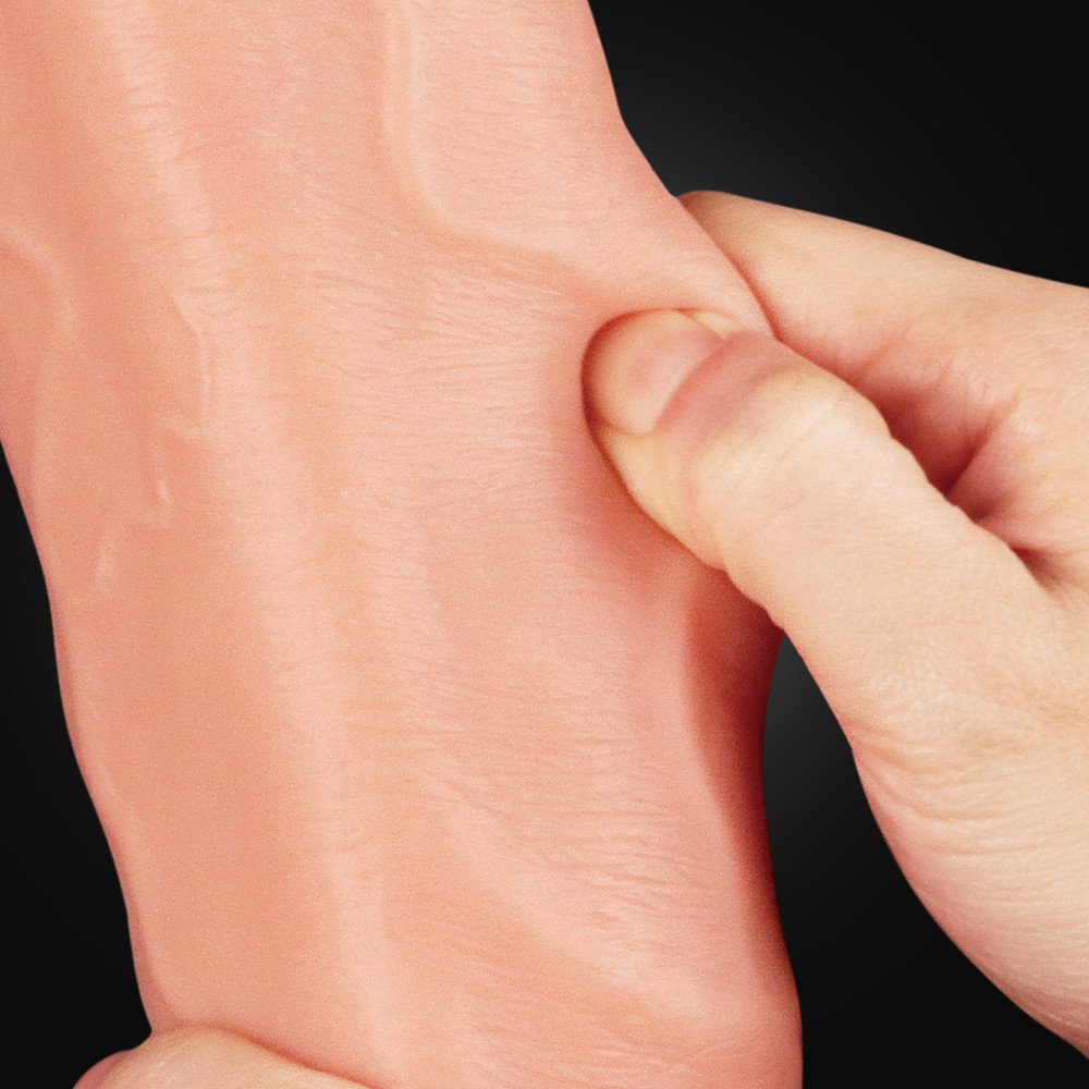 Prótese Gigante Realística com Escroto, Glande Definida, Veias Salientes e Ventosa - Get Lucky Real Skin Mega Man|23 x 5,5 cm - 5