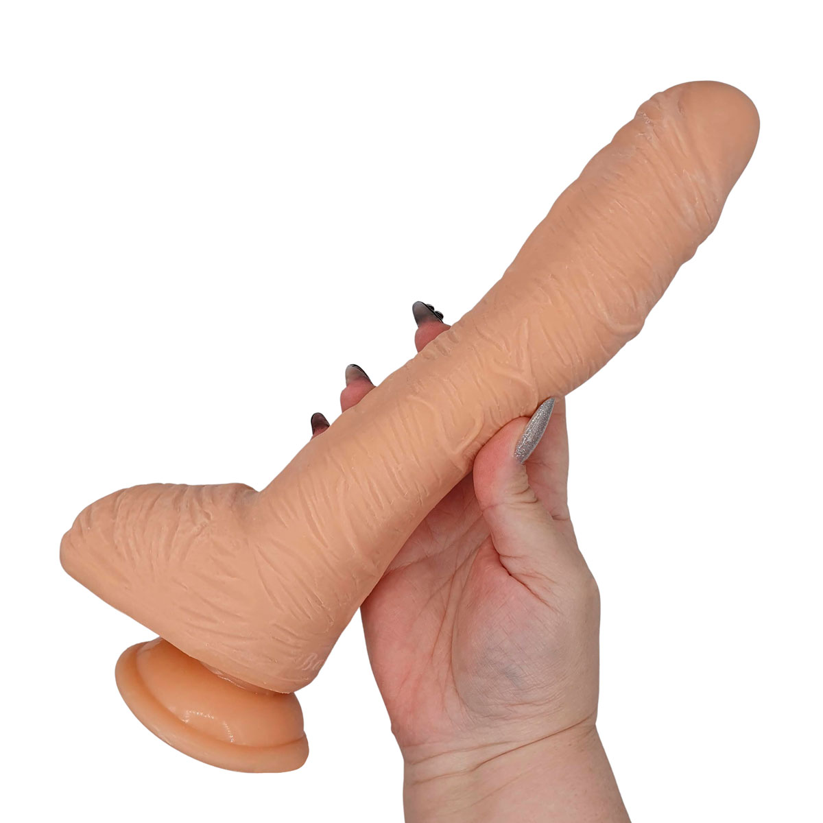 Prótese Peniana Gigante Realística com Veias Super Salientes, Escroto Delineado e Ventosa - LyBaile Beautiful Alex 11" | 21,5 x 5,2 cm | Disponível em 2 Cores - 11