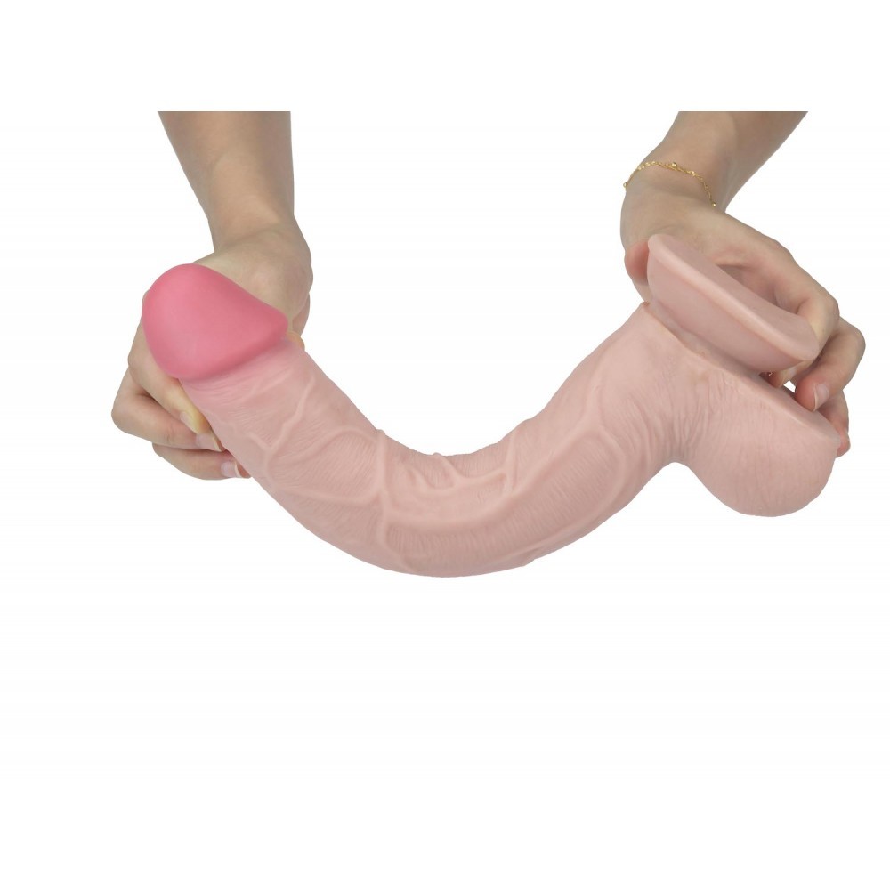 Prótese Gigante com Texturas de Veias, Glande Definida, Escroto, Vertebra Interna, Ventosa e Prepúcio - Get Lucky Real Skin | 22,5 x 4,4 cm - 4