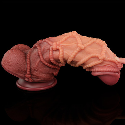 Foto 6 do produto Prótese Peniana Realística em TPE com Corda, Escroto e Ventosa Poderosa - LoveToy | 21,5 x 7,3 cm