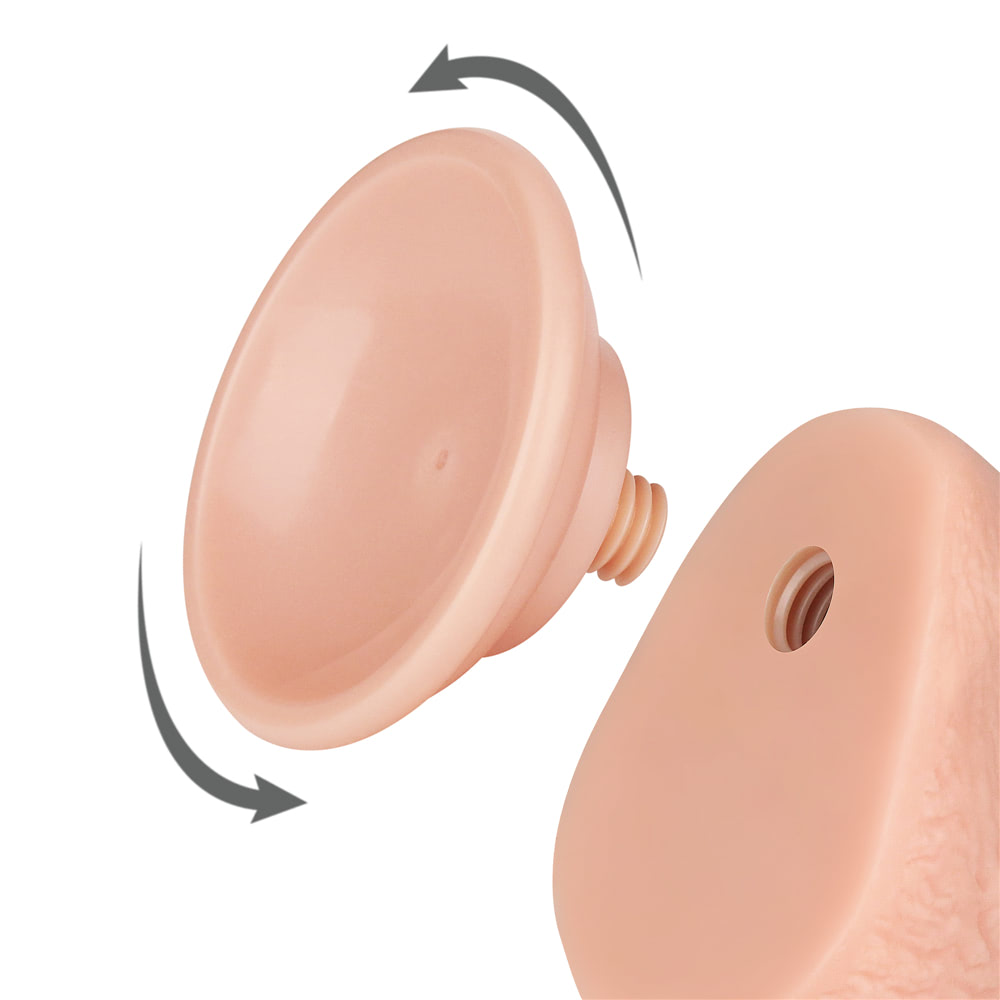 Prótese Peniana Curvada em TPE com Escroto, Vertebra e Ventosa Removível - LoveToy Sliding-Slin Dong 7.5'' | 13,5 x 3,4 cm | Disponível em 3 Cores - 7