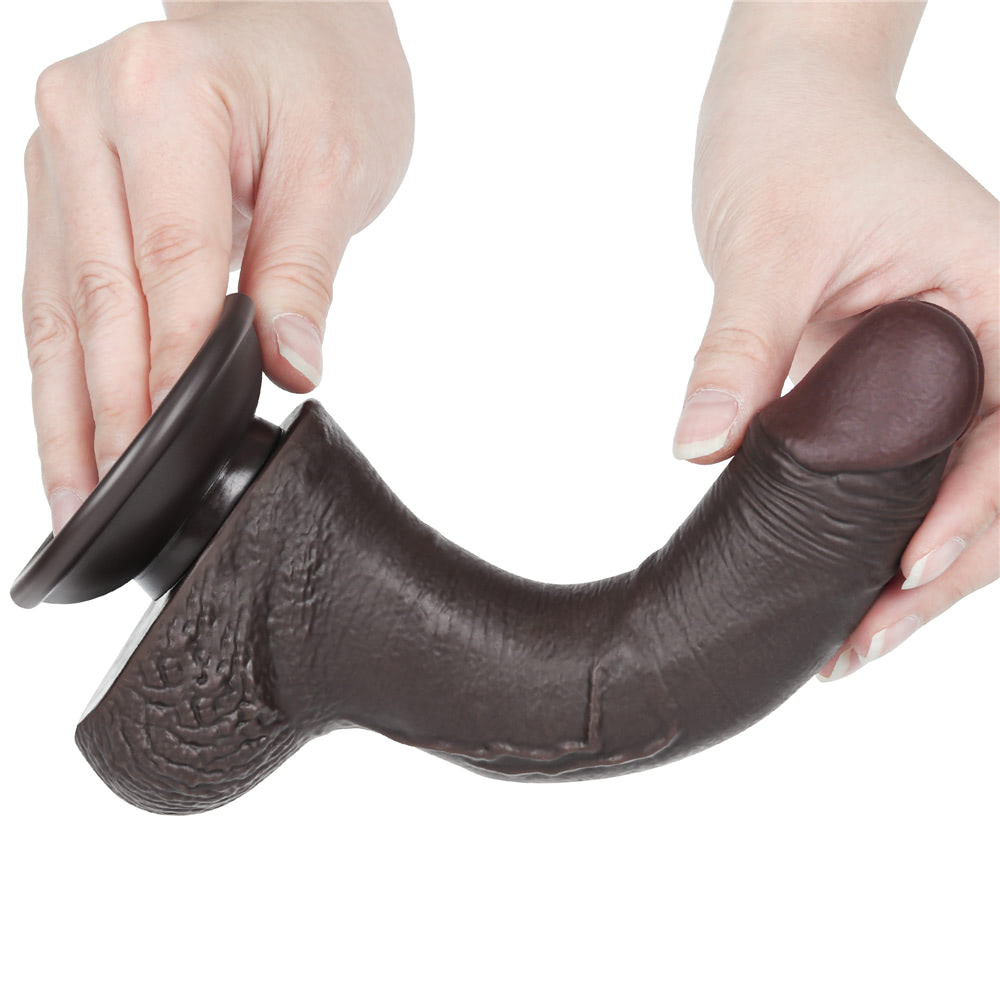 Prótese Peniana Curvada em TPE com Escroto, Vertebra e Ventosa Removível - LoveToy Sliding-Slin Dong 7.5'' | 13,5 x 3,4 cm | Disponível em 3 Cores - 10