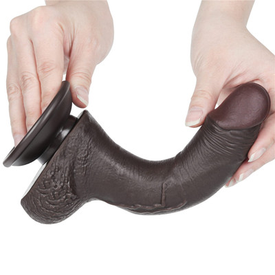 Foto 10 do produto Prótese Peniana Curvada em TPE com Escroto, Vertebra e Ventosa Removível - LoveToy Sliding-Slin Dong 7.5'' | 13,5 x 3,4 cm | Disponível em 3 Cores