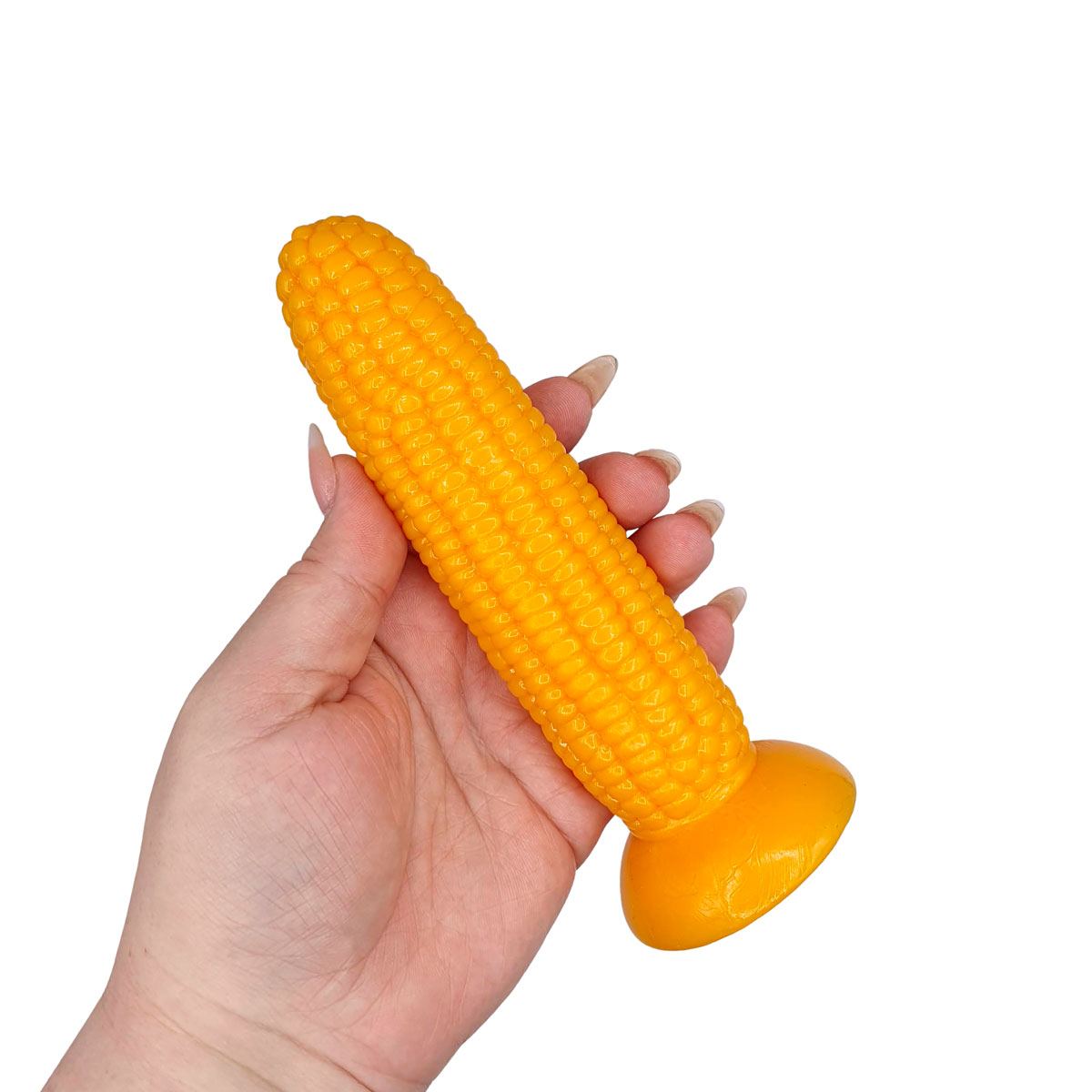 Prótese Peniana Divertida em Formato de Espiga de Milho com Texturas e Ventosa - Passionate Fruit | 14,5 x 3,5 cm - 4