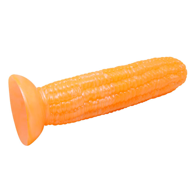 Prótese Peniana Divertida em Formato de Espiga de Milho com Texturas e Ventosa - Passionate Fruit | 14,5 x 3,5 cm - 3