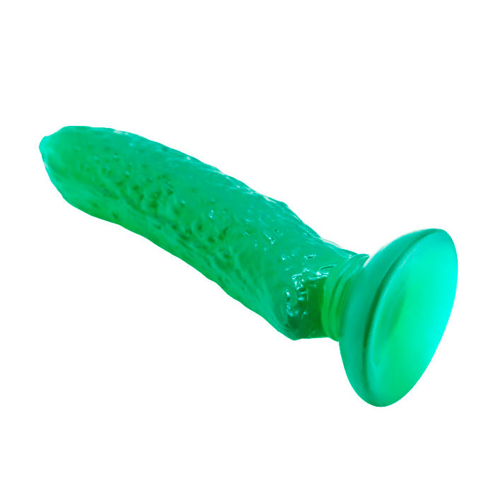 Prótese Peniana Divertida em Formato de Pepino com Texturas e Ventosa - Passionate Fruit | 15,5 x 3,3 cm - 4