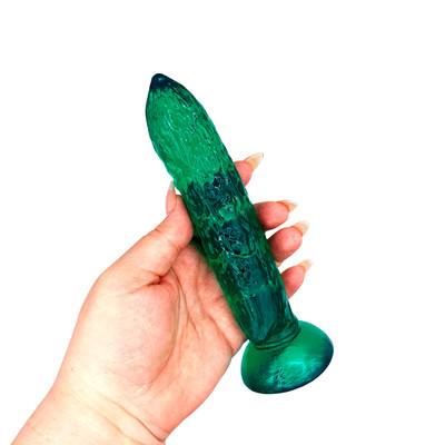 Prótese Peniana Divertida em Formato de Pepino com Texturas e Ventosa - Passionate Fruit | 15,5 x 3,3 cm