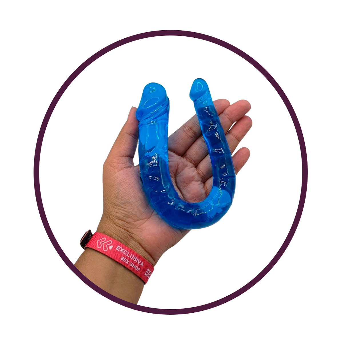 Prótese Peniana Dupla com Glande Definida, Feita em Jelly - Adão & Eva | 29 x 2,2 cm - 4