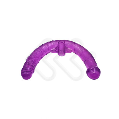 Foto 6 do produto Prótese Peniana para Dupla Penetração com Formato Cilíndrico em TPR com Glande Definida, Veias Salientes e Capsula Vibratória - 35 x 3,2 cm