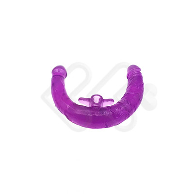 Foto 7 do produto Prótese Peniana para Dupla Penetração com Formato Cilíndrico em TPR com Glande Definida, Veias Salientes e Capsula Vibratória - 35 x 3,2 cm