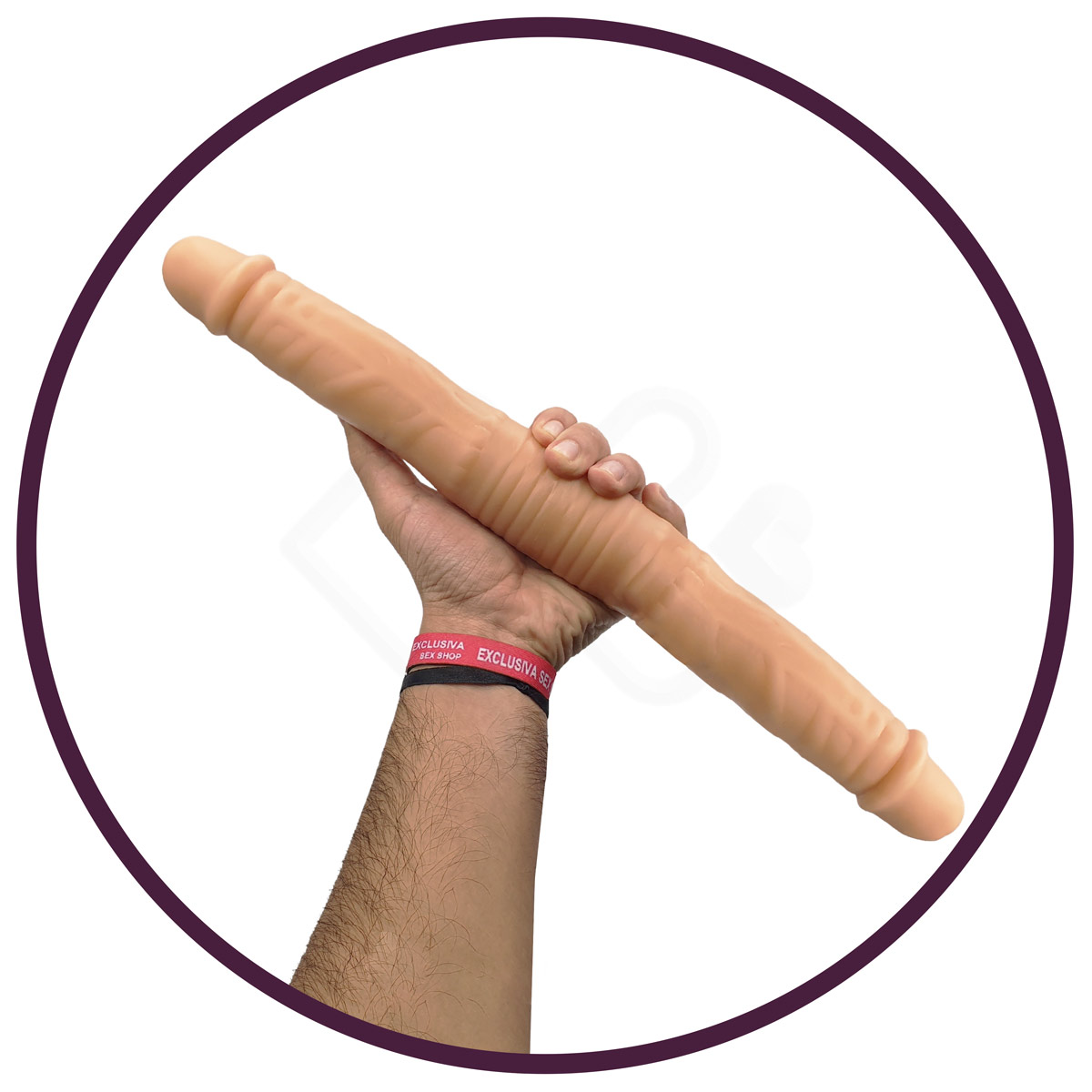 Prótese Peniana Dupla Realística com Vibração Multivelocidade e Controle Remoto com Fio - Pura Luxúria | 41,5 x 3,6 cm - 4