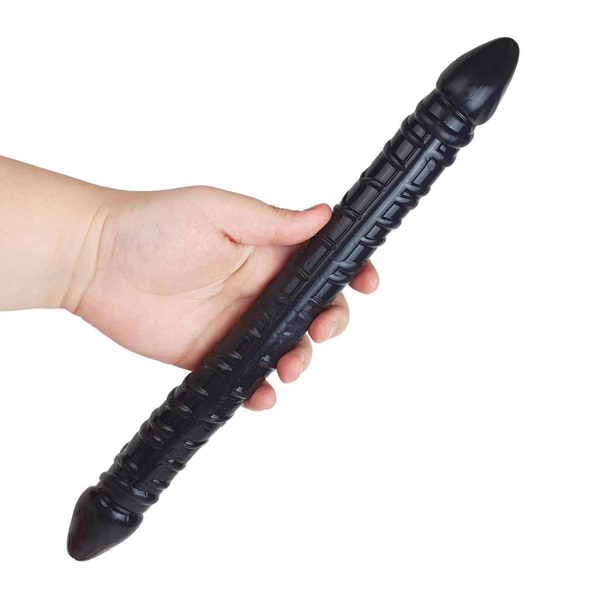 Prótese Peniana Dupla em Silicone com Glandes Definidas e Veias Massageadoras - Mimosa Love | 34 x 3 cm - 2