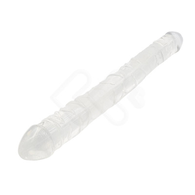 Foto 2 do produto Prótese Peniana Dupla em Silicone Transparente com Glande Definida e Veias Salientes - Purple | 34,5 x 3,5 cm | Cor: Transparente