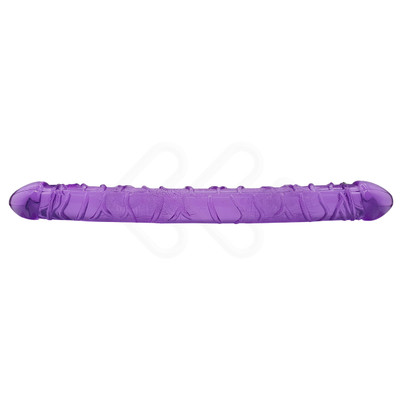 Foto 2 do produto Prótese Peniana Dupla em Silicone Transparente com Glande Definida e Veias Salientes - Purple | 34,5 x 3,5 cm  | Cor: Roxo