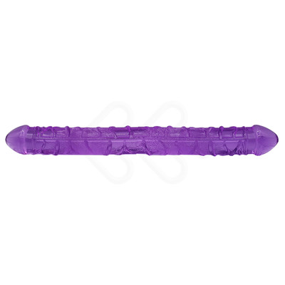 Foto 3 do produto Prótese Peniana Dupla em Silicone Transparente com Glande Definida e Veias Salientes - Purple | 34,5 x 3,5 cm  | Cor: Roxo