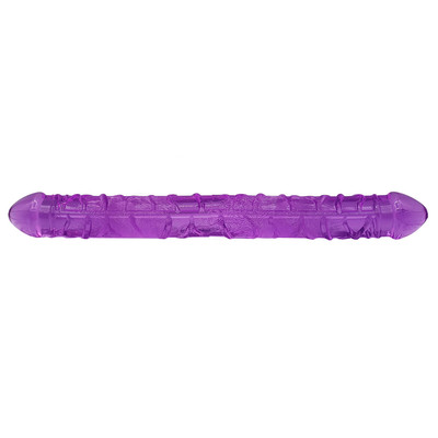 Foto 3 do produto Prótese Peniana Dupla em Silicone com Glande Definida e Veias Salientes - Purple | 34 x 3,3 cm | Disponível em 2 Cores