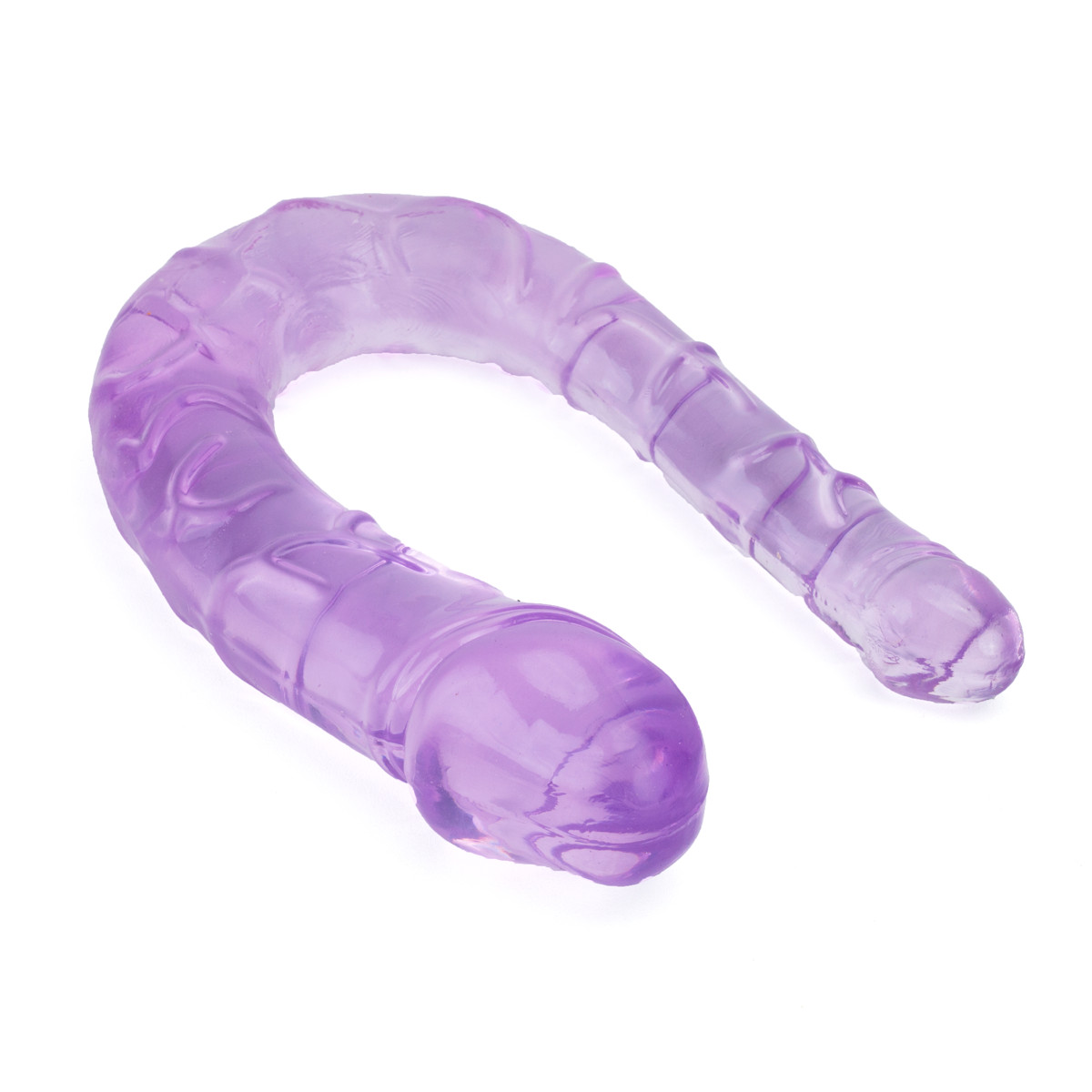 Prótese Peniana Dupla em TPE com Formato "U", Glandes Definidas e Texturas - Double Dong | 38 x 3,8 cm | Disponível em 2 Cores - 2