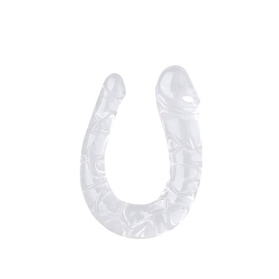 Foto 3 do produto Prótese Peniana Dupla em TPE com Formato "U", Glandes Definidas e Texturas - Double Dong | 38 x 3,8 cm | Disponível em 2 Cores