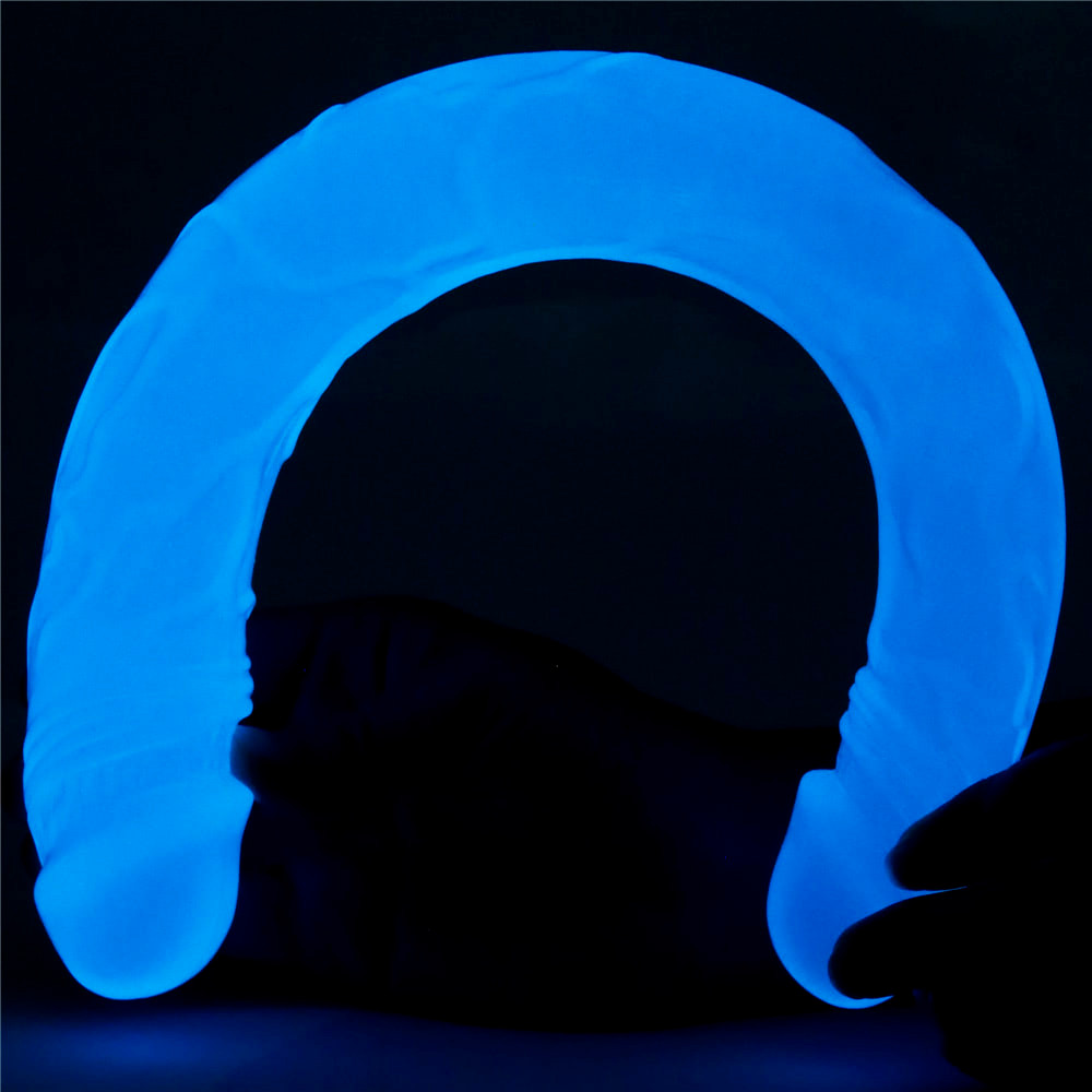 Prótese Peniana Dupla em TPE Fosforescente - Lovetoy Lumino Play Double Dildo 14.5'' | 37 x 3,6 cm - 2