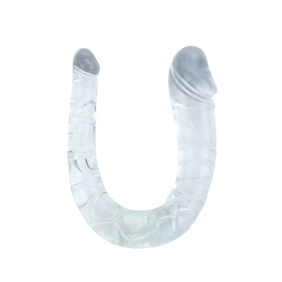 Foto 4 do produto Prótese Peniana Dupla em TPE com Formato "U", Graduação de Tamanho, Veias Saltadas e Glande Definida - 41 x 4,3 cm