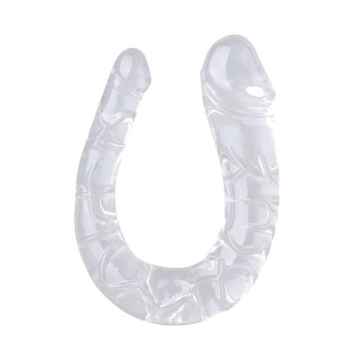 Prótese Peniana Dupla em TPE com Formato "U", Graduação de Tamanho, Veias Saltadas e Glande Definida - 41 x 4,3 cm