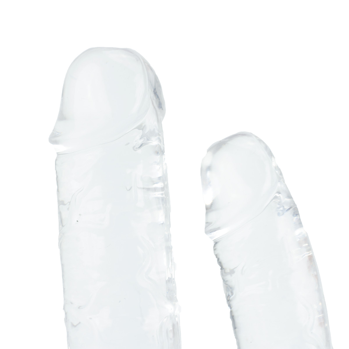 Prótese Peniana Dupla com Veias em TPE Transparente e Base Ventosa - Sexy Import - 3