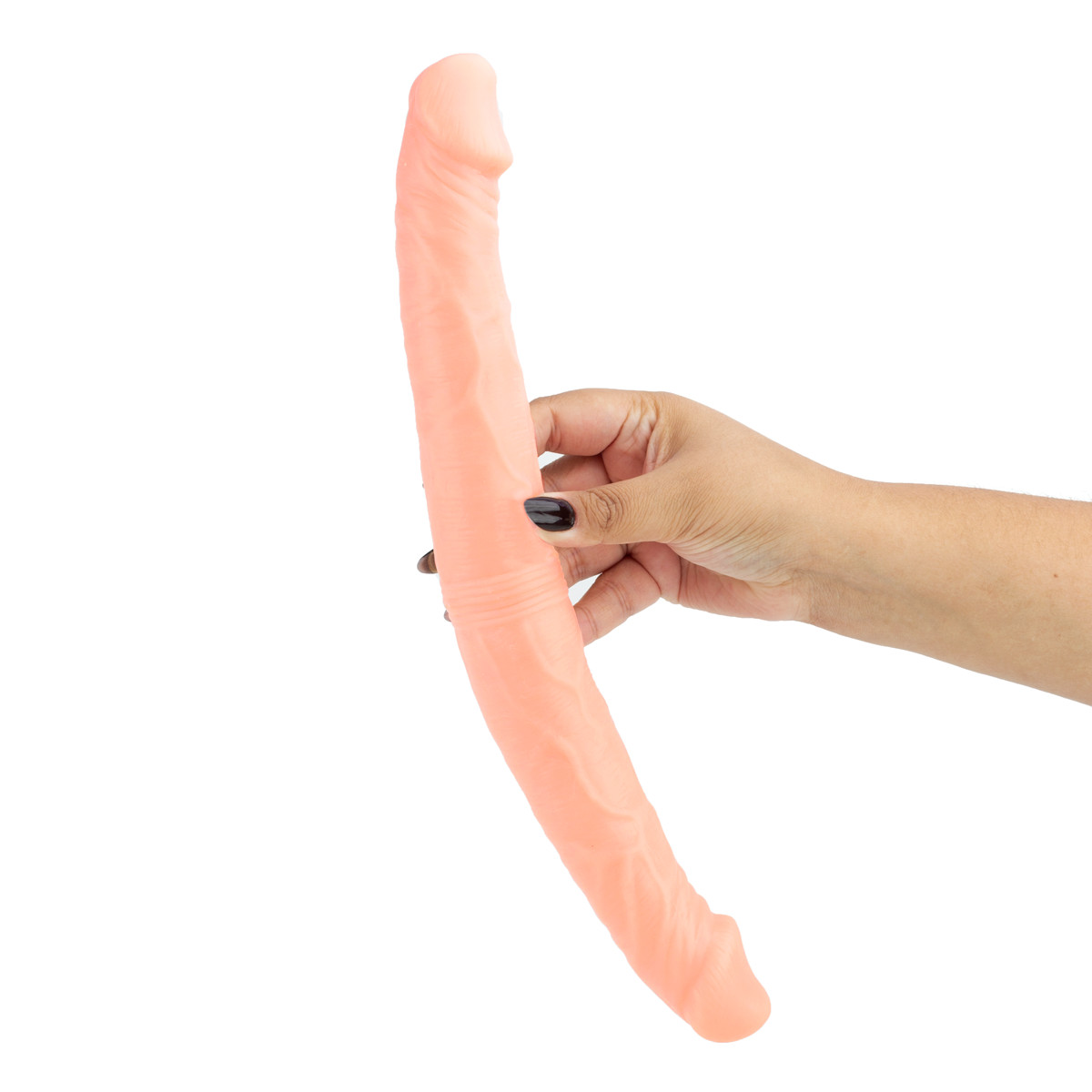 Prótese Peniana Dupla com Vértebra, Glande Definida e Veias Realísticas - LyBaile Double Dong | 37 x 3,9 cm | Disponível em 2 Cores - 6