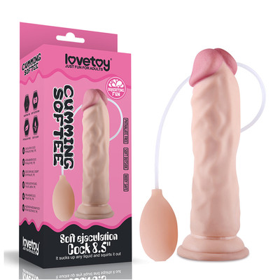 Prótese Peniana Ejaculadora Realística em TPE - Lovetoy Soft Ejaculation Cock | 18,5 x 4 cm