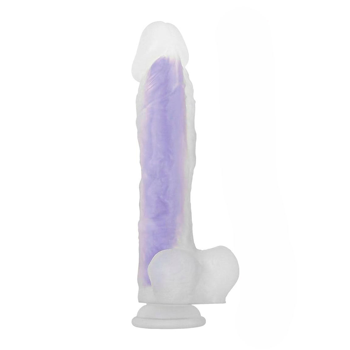 Prótese Peniana com Escroto e Ventosa em Silicone com Efeito Fosforescente - Evolved Luminous Dildo Stud | 21,5 x 4,8 cm - 2