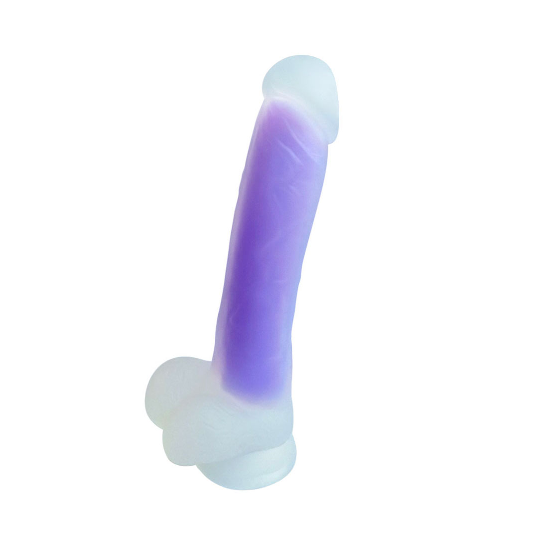 Prótese Peniana Florescente Com Glande Definida, Escroto e Base em Ventosa - Nv Toys Dildo Gode | Disponível em 2 Cores - 2