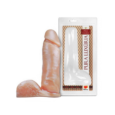 Prótese Peniana em Forma de Pênis Realístico com Glande Definida, Veias Salientes e Escroto - Pura Luxúria | 17 x 4,9 cm