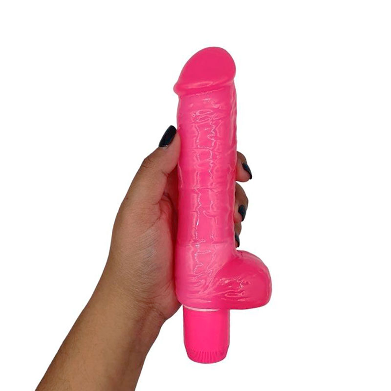 Prótese Peniana com Glande definida, Veias Salientes, Escroto e Vibração Multivelocidade - Realistic Dong Aphrodisia | 13,4 3,9 cm | Disponível em 3 Cores - 9