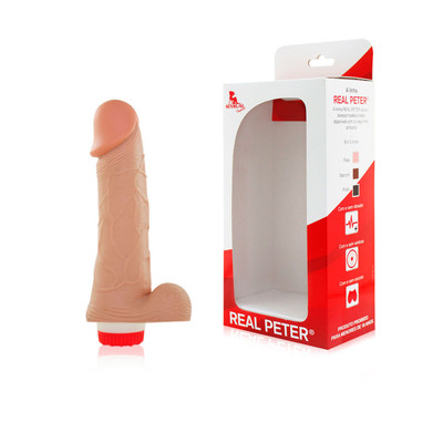 Prótese Peniana com Glande Definida e Vibração Multivelocidade - Real Peter Perfect Love | 16 x 4,3 cm | Disponível em 3 Cores