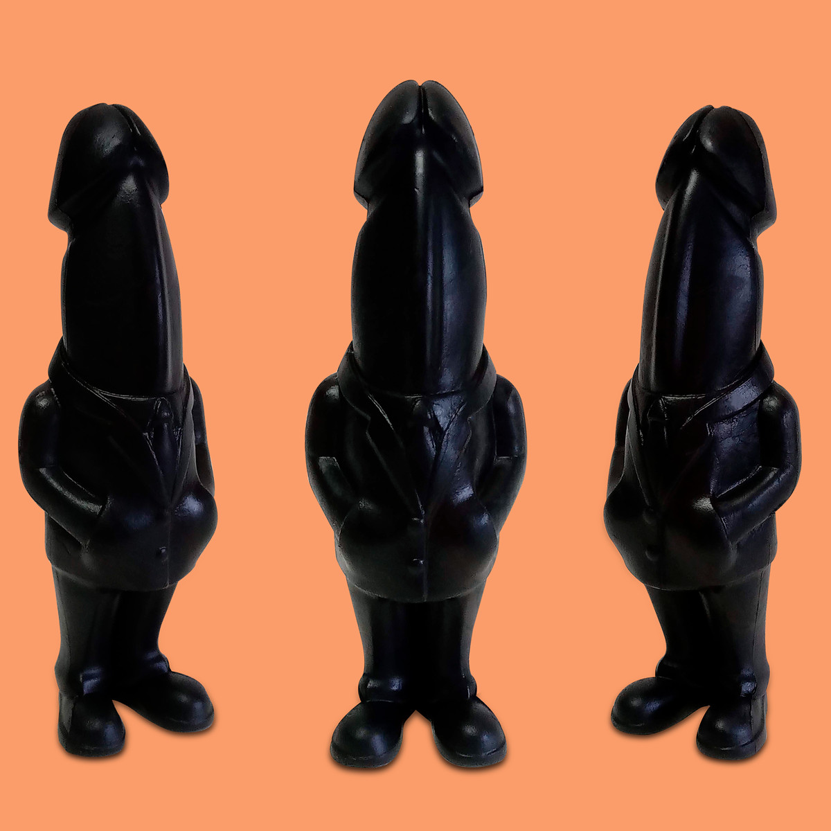 Prótese Peniana com Glande, Terno, Pernas e Pezinhos - Diversão ao Cubo ExecuPinto | 17,5 x 4,5 cm | Disponível em 4 Cores - 2