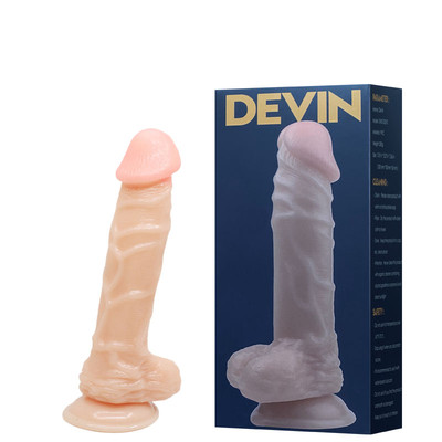 Prótese Peniana em PVC Atóxico no Formato Realístico com Ventosa - Devin |16 x 3,9 cm