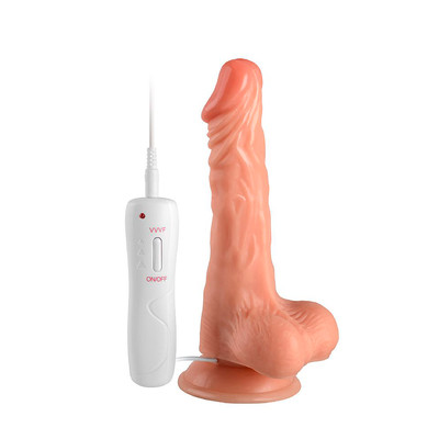 Foto 1 do produto Prótese Peniana Realista com Ventosa, Controle Remoto com Fio, 10 Modos de Rotação e Vibração - Rotating Dildo 7.8 | 15 x 4 cm
