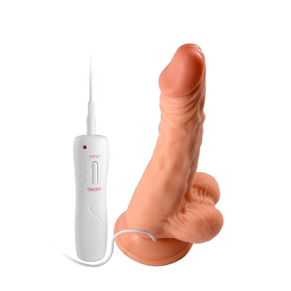 Prótese Peniana Realista com Ventosa, Controle Remoto com Fio, 10 Modos de Rotação e Vibração - Rotating Dildo 7.8 | 15 x 4 cm - 4