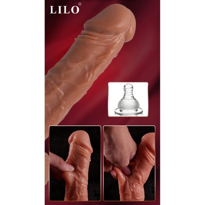 Foto 14 do produto Prótese Peniana Realística com 10 Modos de Vibração, Ventosa na Base, Função de Aquecimento e Controle Remoto Sem Fio - Lilo We Love Vibrators Spark Wand - 14,5 x 3,5 cm | Disponível em 2 Cores