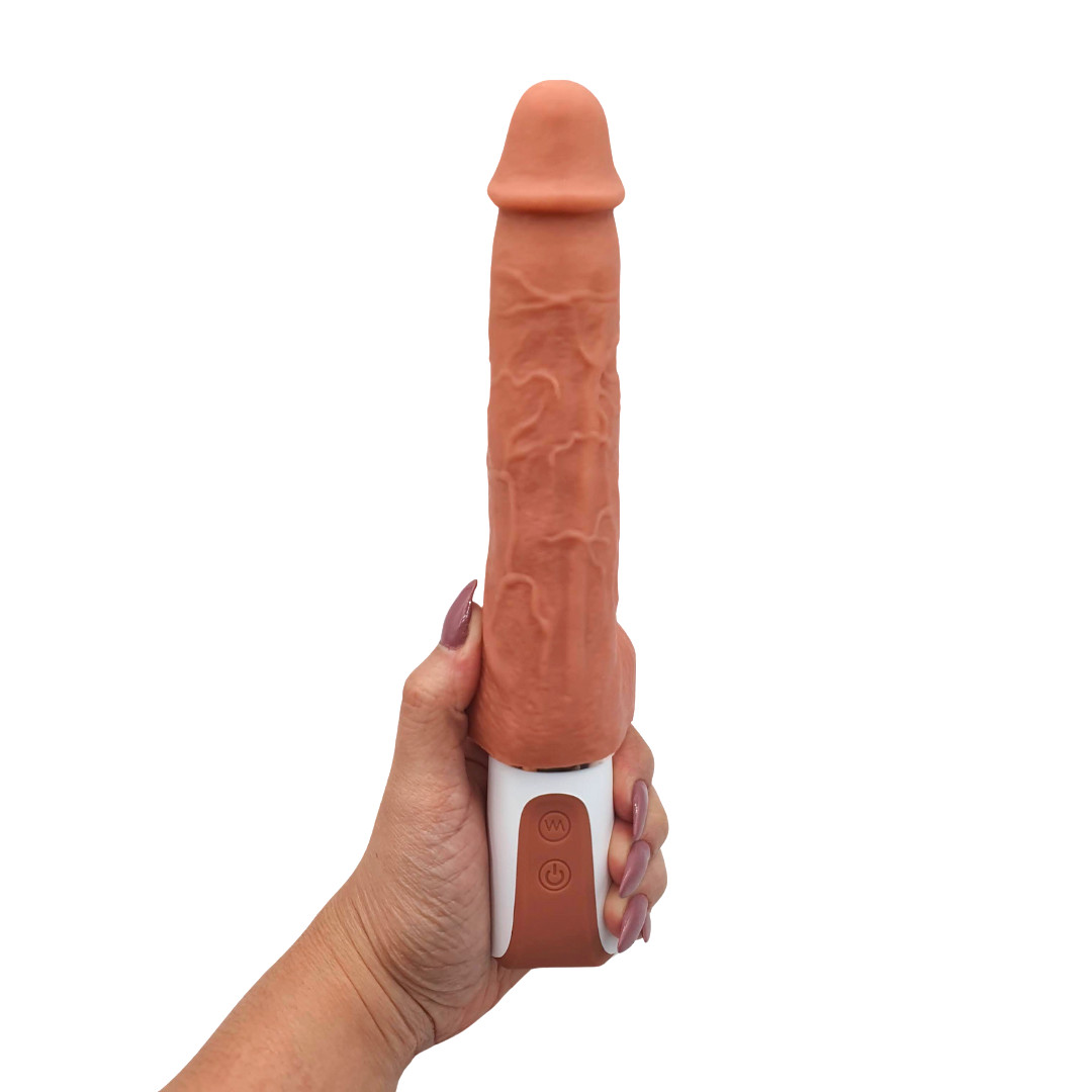 Prótese Peniana Realística com 9 Vibrações, Função Aquecimento, 9 Movimentos Vai e Vem e Controle Remoto Sem Fio - S-hande Patton-RCT | Disponível em 2 Cores - 7